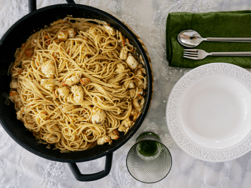 Spaghetti con taquitos de rape……….¡Delicioso! Spaghetti con taquitos de rape……….¡Delicioso!